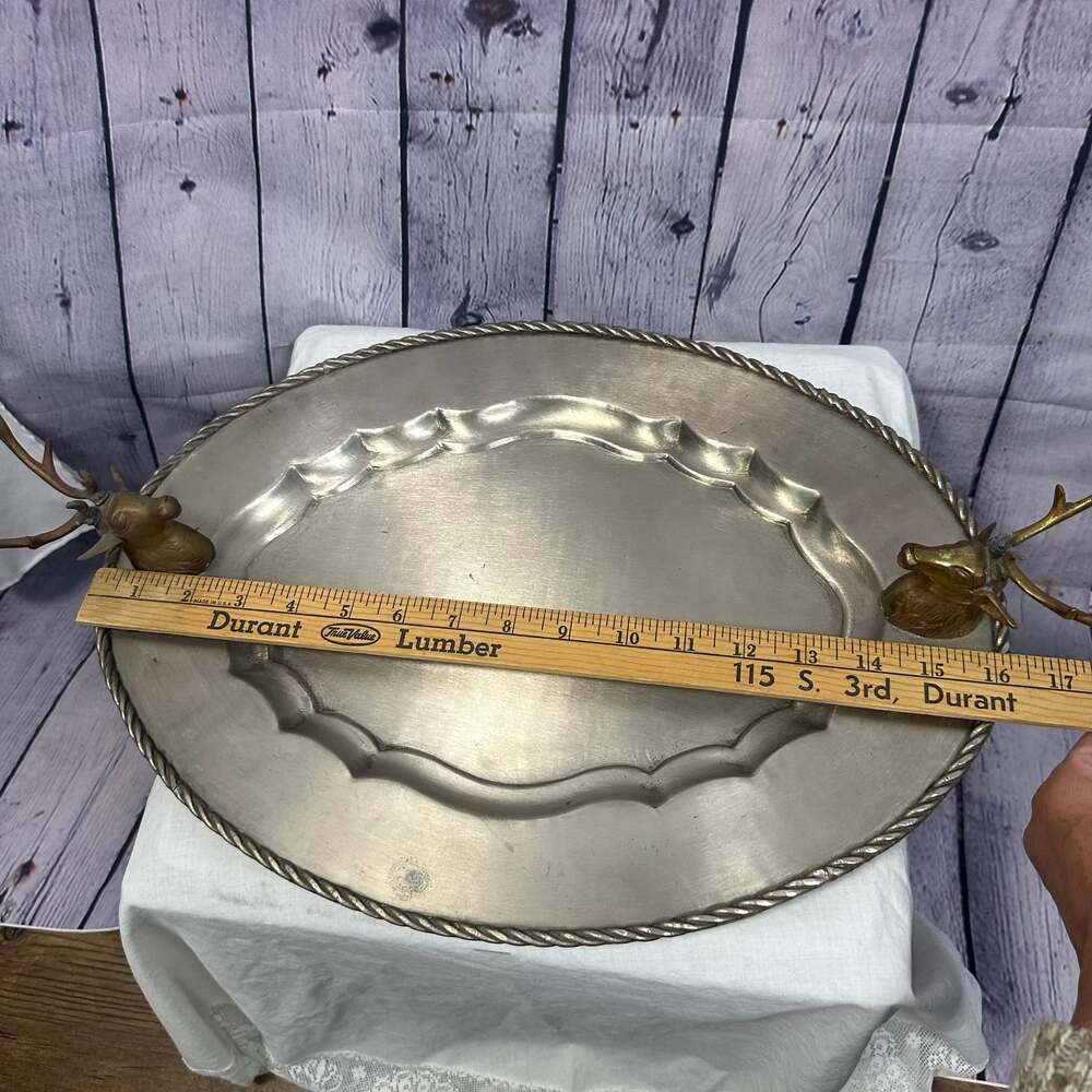 Moose Head Metal Serving Tray , 16”x12”X1" , Vintage - Picture 5 of 8